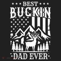 Best Buckin Dad Funny Hunter Father American Flag Gift Beanie thumb 2