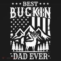 Best Buckin Dad Funny Hunter Father American Flag Gift Ornament thumb 1
