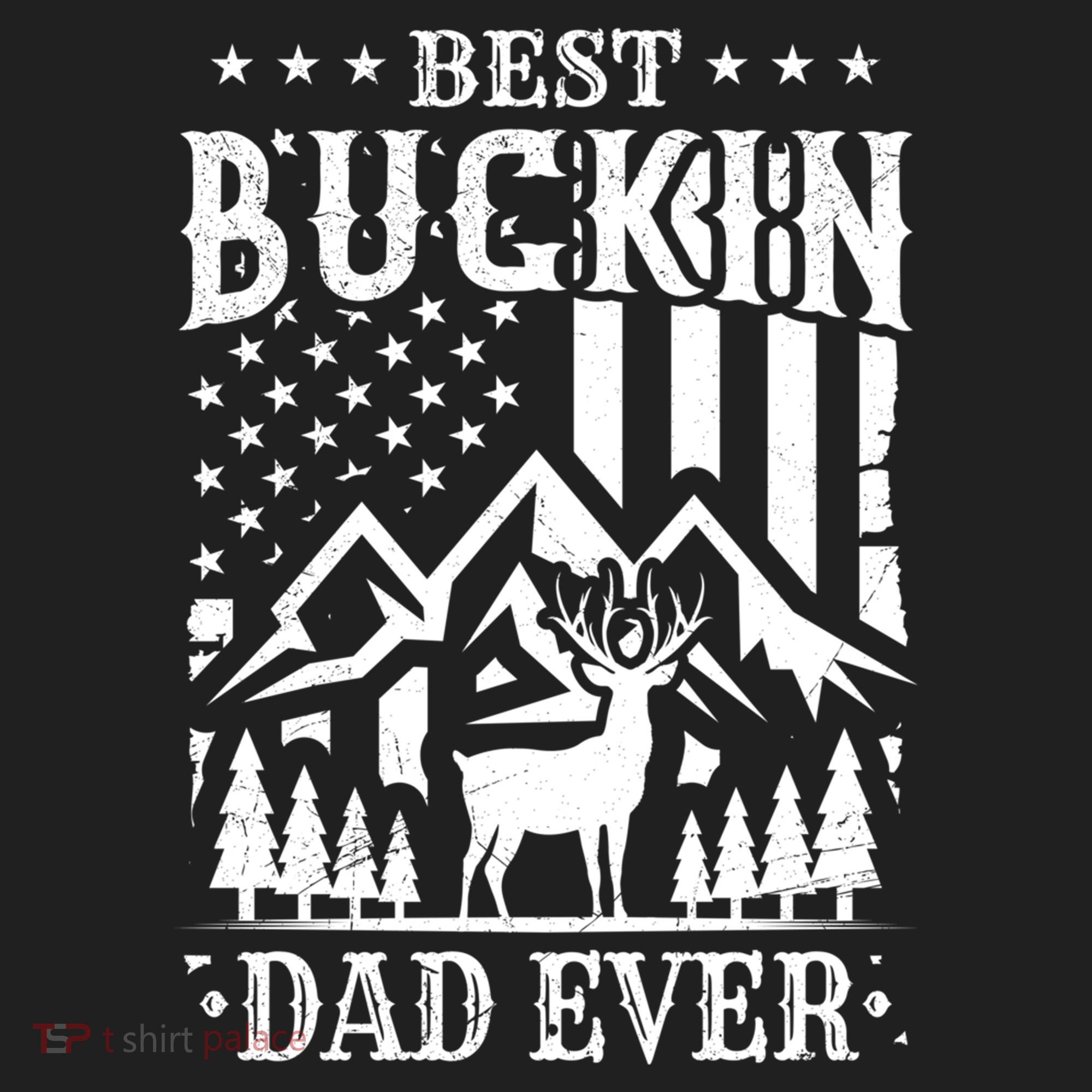 Best Buckin Dad Funny Hunter Father American Flag Gift Hat