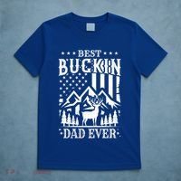 Best Buckin Dad Funny Hunter Father American Flag Gift T-Shirt thumb 5