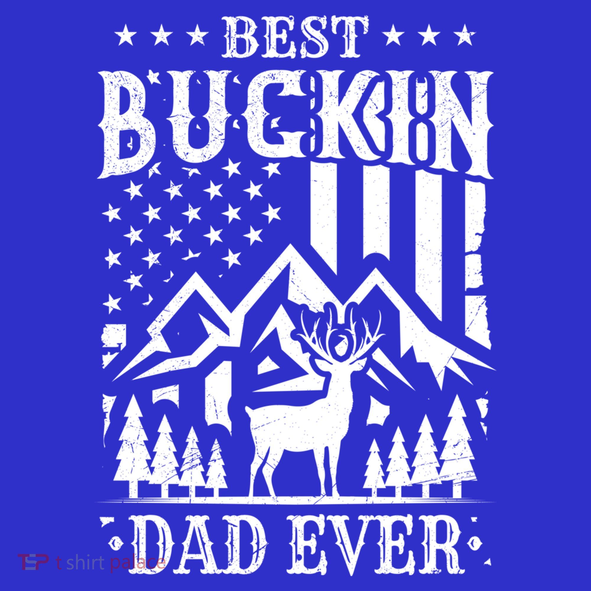 Best Buckin Dad Funny Hunter Father American Flag Gift T-Shirt