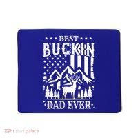 Best Buckin Dad Funny Hunter Father American Flag Gift Mousepad thumb 0