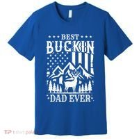 Best Buckin Dad Funny Hunter Father American Flag Gift Premium T-Shirt thumb 0