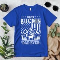 Best Buckin Dad Funny Hunter Father American Flag Gift Premium T-Shirt thumb 2