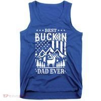 Best Buckin Dad Funny Hunter Father American Flag Gift Tank Top thumb 0