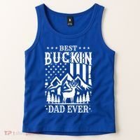 Best Buckin Dad Funny Hunter Father American Flag Gift Tank Top thumb 2