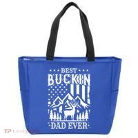 Best Buckin Dad Funny Hunter Father American Flag Gift Tote Bag thumb 0