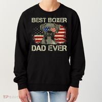 Best Boxer Dad Ever Dog Lover American Flag Gift Women's Sweatshirt thumb 0