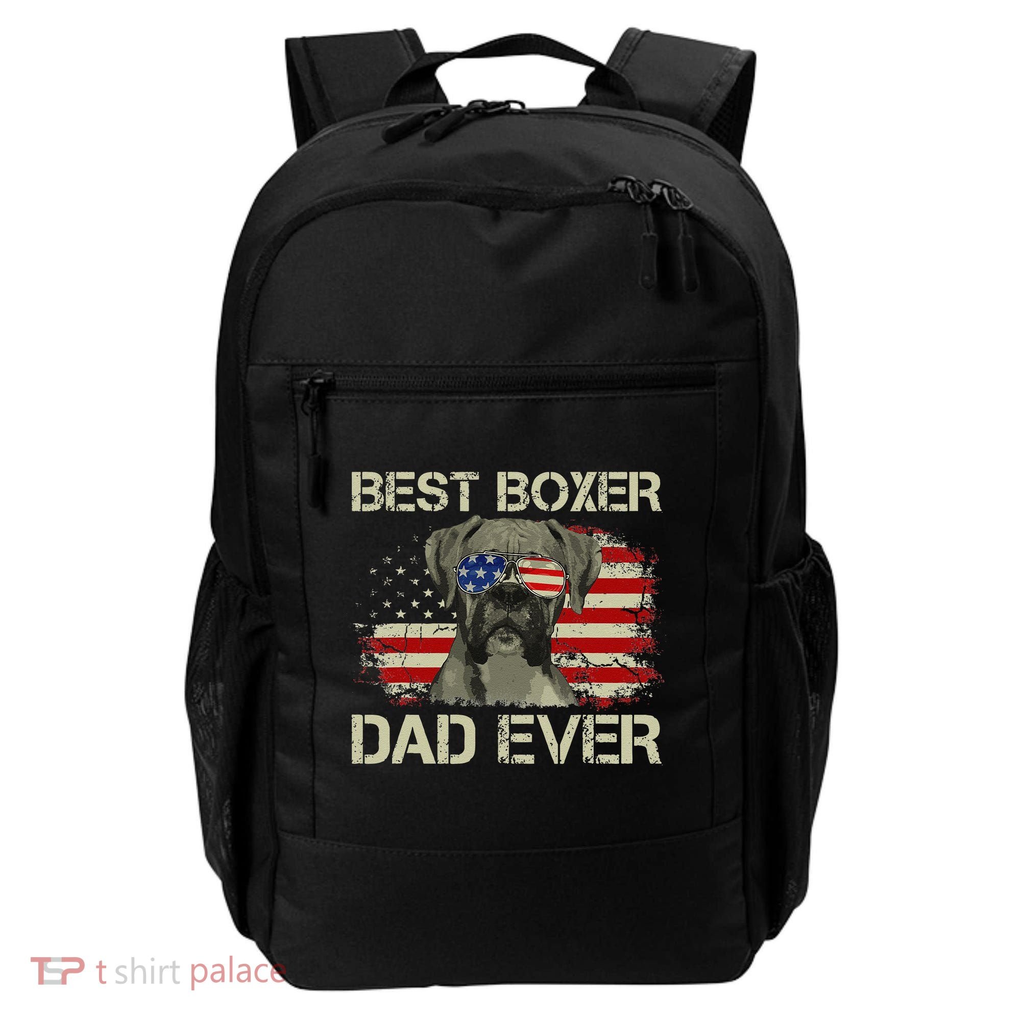 Best Boxer Dad Ever Dog Lover American Flag Gift Backpack