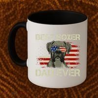 Best Boxer Dad Ever Dog Lover American Flag Gift Coffee Mug thumb 2