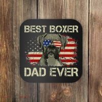 Best Boxer Dad Ever Dog Lover American Flag Gift Coaster thumb 0