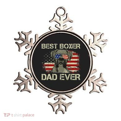 Best Boxer Dad Ever Dog Lover American Flag Gift Ornament