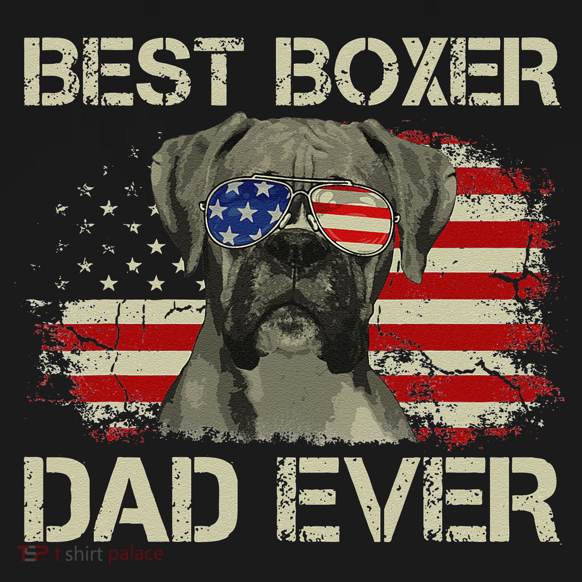 Best Boxer Dad Ever Dog Lover American Flag Gift Women's Tank Top