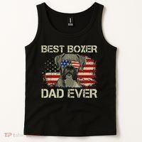 Best Boxer Dad Ever Dog Lover American Flag Gift Tank Top thumb 2