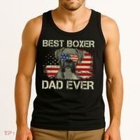 Best Boxer Dad Ever Dog Lover American Flag Gift Tank Top thumb 3