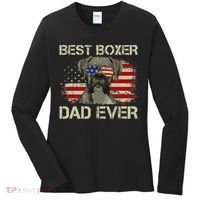 Best Boxer Dad Ever Dog Lover American Flag Gift Women's Long Sleeve Shirt thumb 0