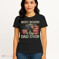 Best Boxer Dad Ever Dog Lover American Flag Gift Women's T-Shirt thumb 4