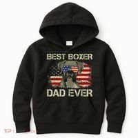 Best Boxer Dad Ever Dog Lover American Flag Gift Kids Hoodie thumb 0
