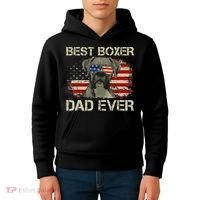 Best Boxer Dad Ever Dog Lover American Flag Gift Kids Hoodie thumb 4