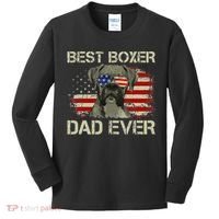 Best Boxer Dad Ever Dog Lover American Flag Gift Kids Long Sleeve Shirt thumb 0
