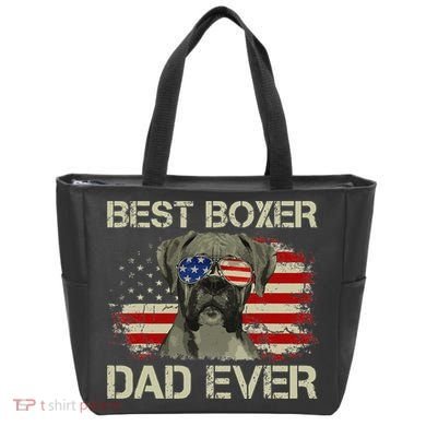 Best Boxer Dad Ever Dog Lover American Flag Gift Tote Bag
