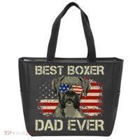 Best Boxer Dad Ever Dog Lover American Flag Gift Tote Bag thumb 0