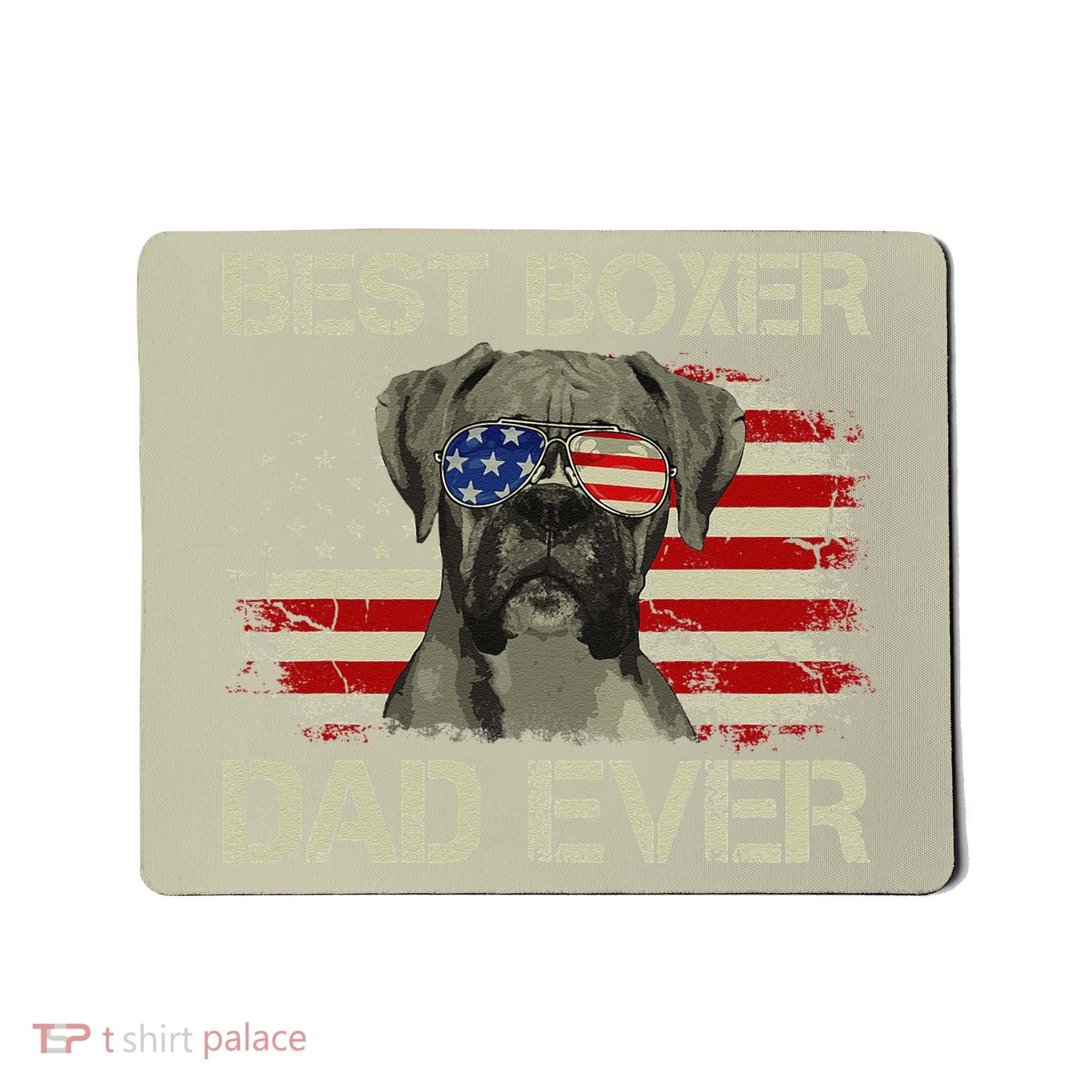 Best Boxer Dad Ever Dog Lover American Flag Gift Mousepad