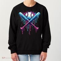 Baseball Bat Drip Funny Graphic Women's Sweatshirt thumb 0