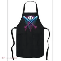 Baseball Bat Drip Funny Graphic Apron thumb 0