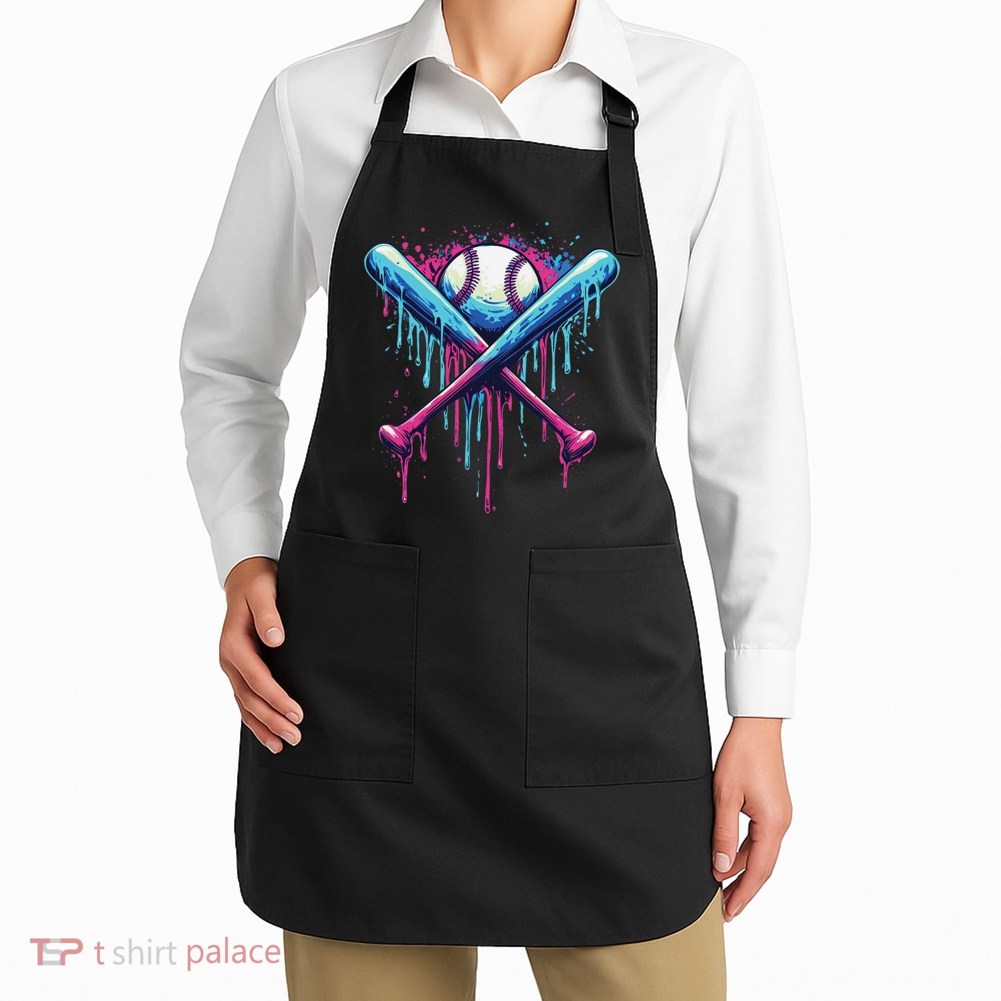 Baseball Bat Drip Funny Graphic Apron