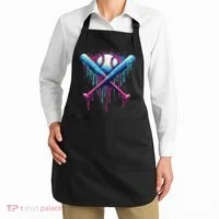 Baseball Bat Drip Funny Graphic Apron thumb 2