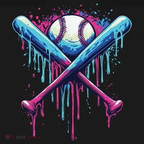 Baseball Bat Drip Funny Graphic Bucket Hat
