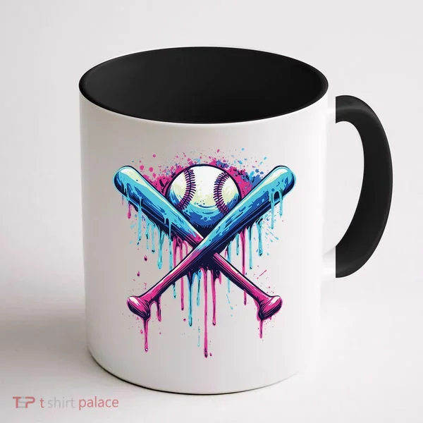Baseball Bat Drip Funny Graphic Coffee Mug
