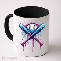 Baseball Bat Drip Funny Graphic Coffee Mug thumb 0