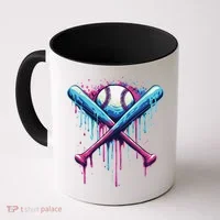 Baseball Bat Drip Funny Graphic Coffee Mug thumb 0