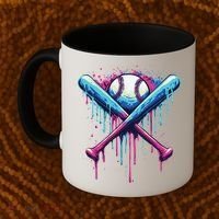 Baseball Bat Drip Funny Graphic Coffee Mug thumb 2
