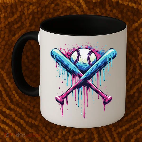 Baseball Bat Drip Funny Graphic Coffee Mug
