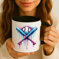 Baseball Bat Drip Funny Graphic Coffee Mug thumb 3