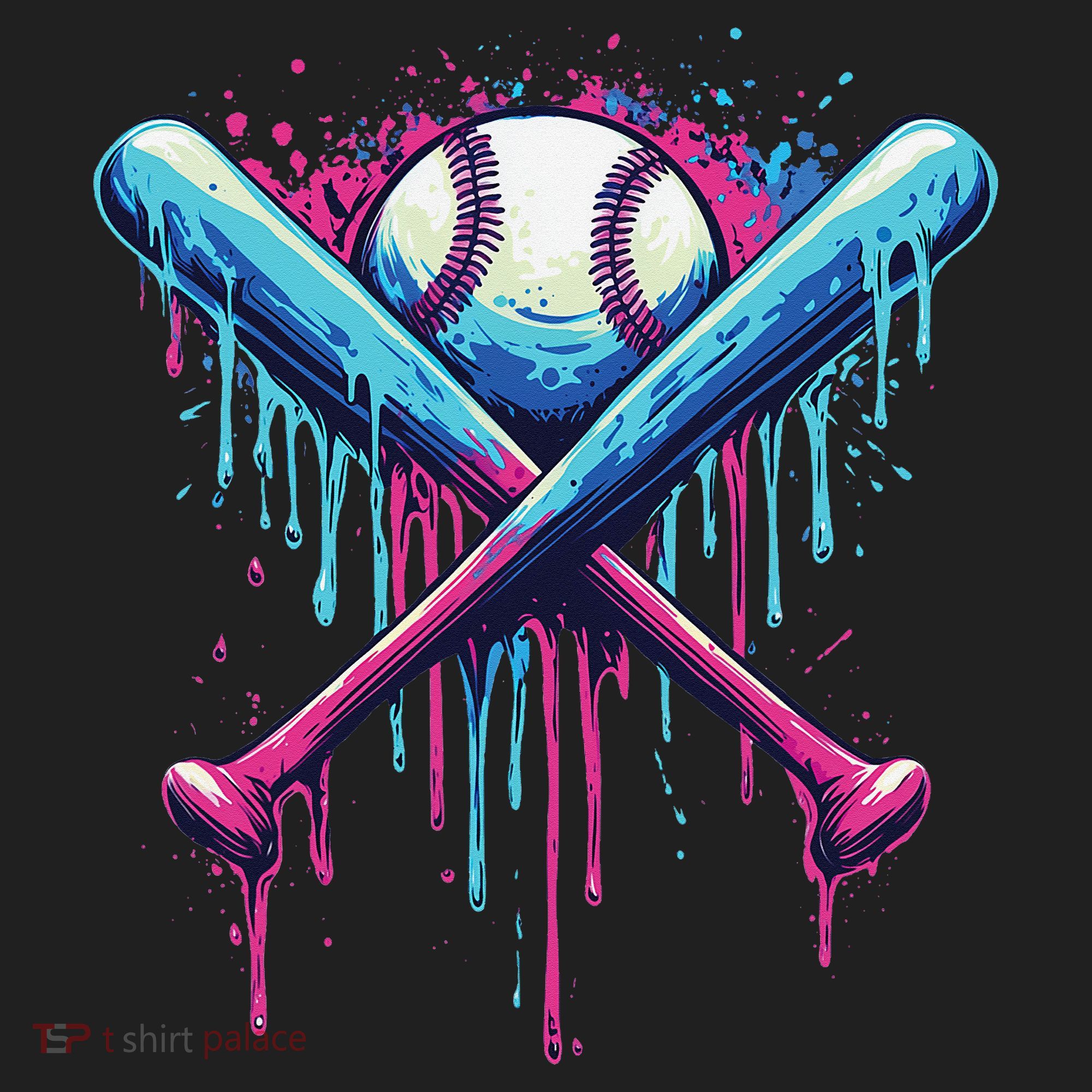 Baseball Bat Drip Funny Graphic Beanie