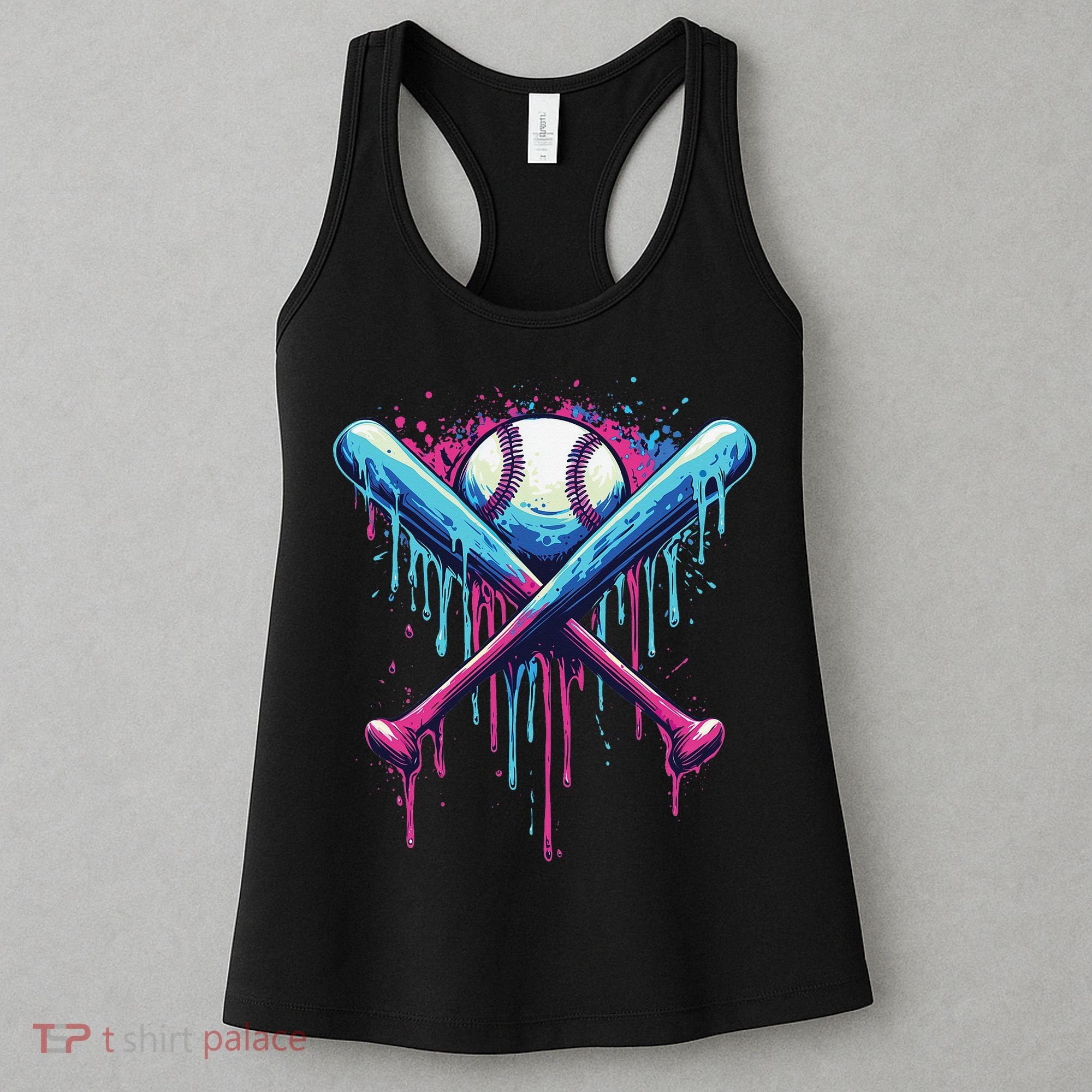 Baseball Bat Drip Funny Graphic Women's Tank Top