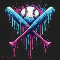 Baseball Bat Drip Funny Graphic Hat thumb 2
