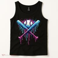Baseball Bat Drip Funny Graphic Tank Top thumb 2