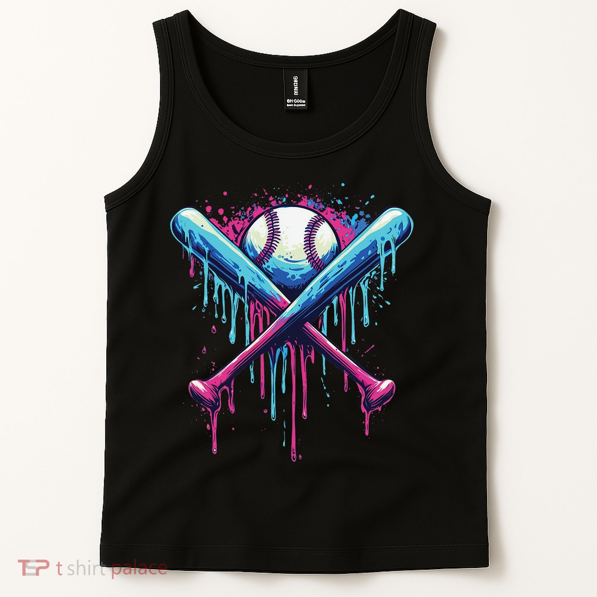Baseball Bat Drip Funny Graphic Tank Top