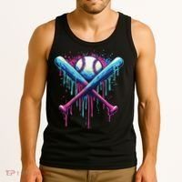 Baseball Bat Drip Funny Graphic Tank Top thumb 3