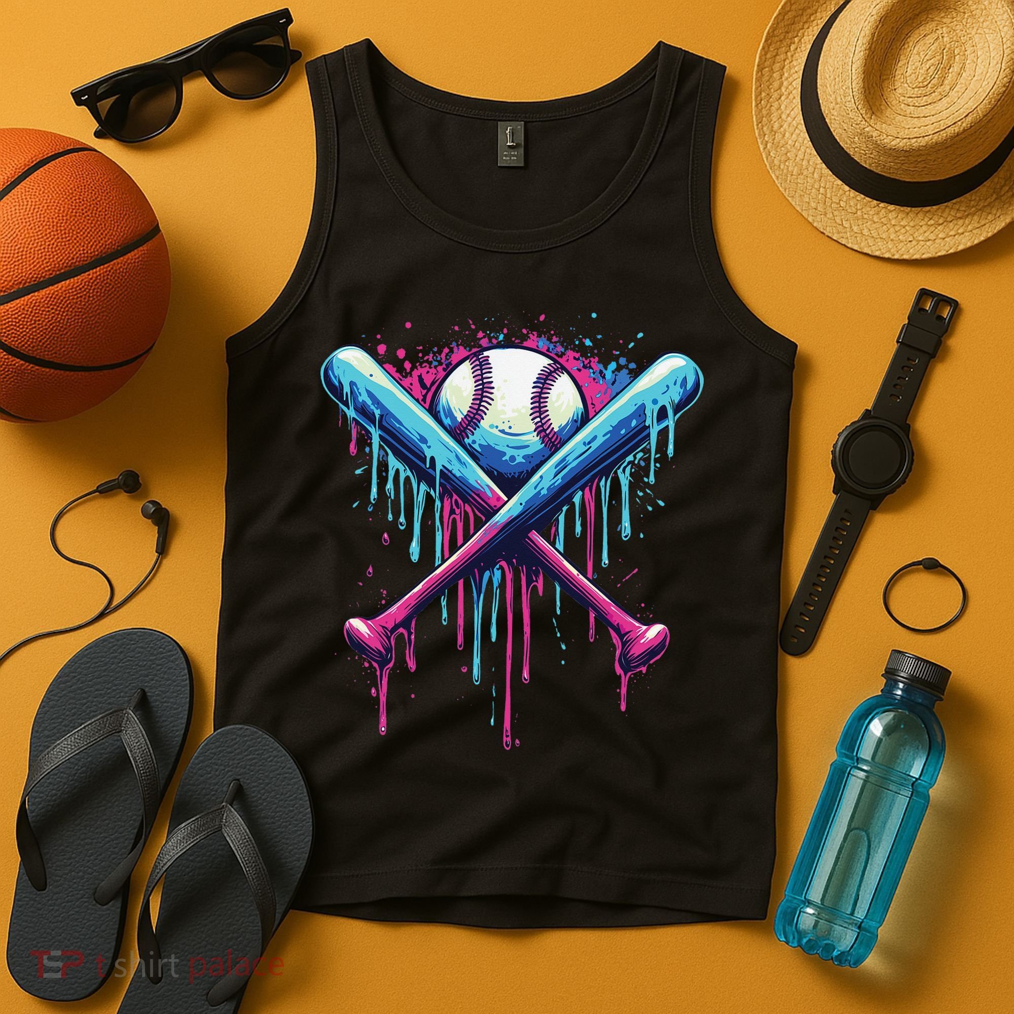 Baseball Bat Drip Funny Graphic Tank Top