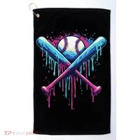 Baseball Bat Drip Funny Graphic Golf Towel thumb 0
