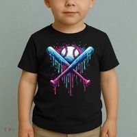 Baseball Bat Drip Funny Graphic Toddler T-Shirt thumb 2