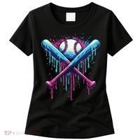 Baseball Bat Drip Funny Graphic Women's T-Shirt thumb 0