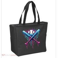 Baseball Bat Drip Funny Graphic Tote Bag thumb 2