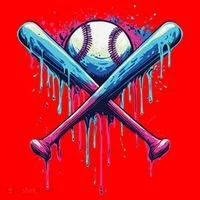 Baseball Bat Drip Funny Graphic Santa Hat thumb 1